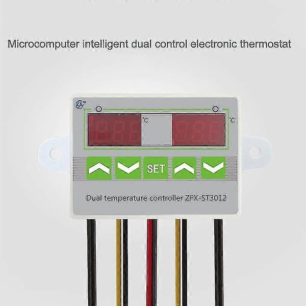 DC 24V ZFX-ST3012 LED Digitalt Dobbelt Termometer Temperaturregulator Termostat Inkubator Mikrocomputer Dobbelt