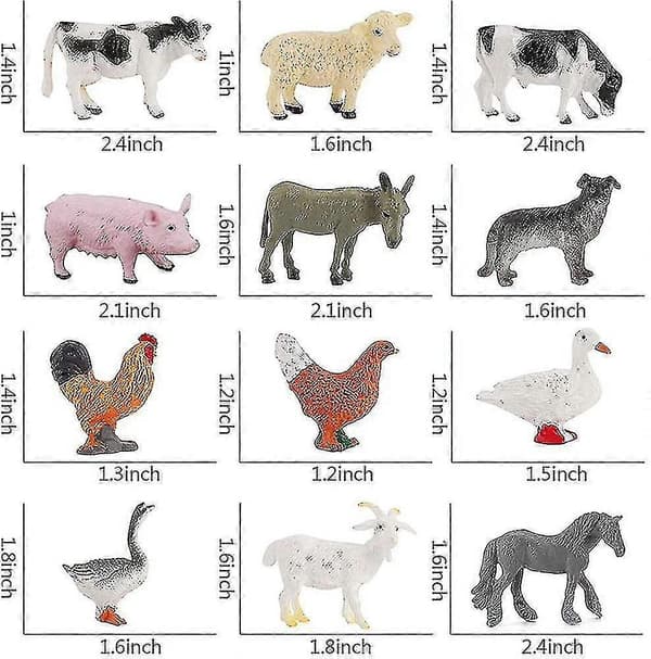 Learning Minds Sett Med 12 Jumbo Gårdsdyr