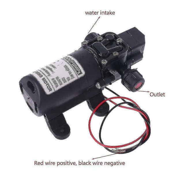 DC 12V 130psi 6l/min Vatten Högtryck Membran Självsugande Pump 72w