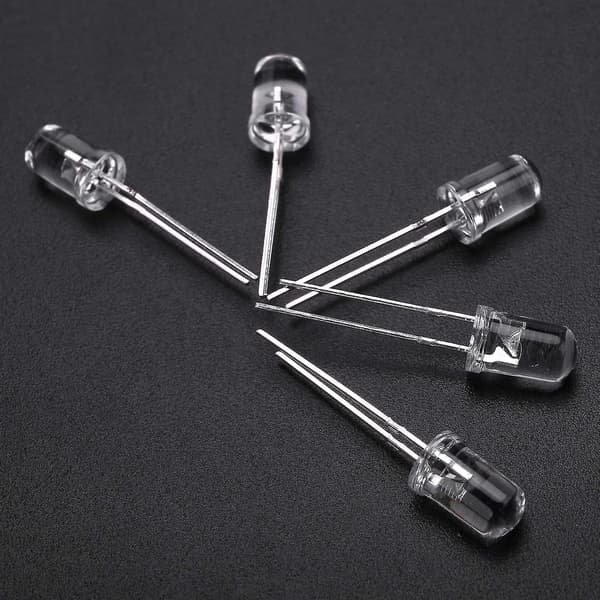100 stk 5mm varmhvite LED-diodelys DC 3V 20mA pære elektroniske komponenter lysdiode