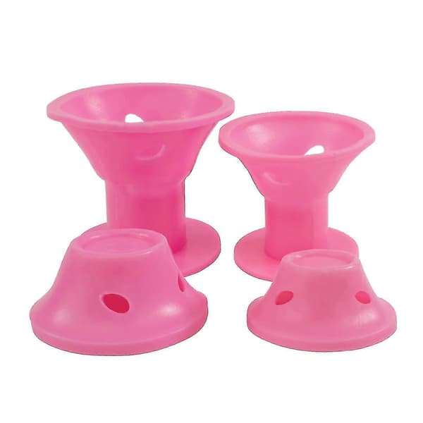 TRIXES Set med 24 Rosa Silikon Hårrullar Gåva till Honom för Enkel Värmefri Hårstyling