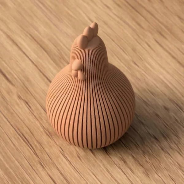 3D-printet lodret stribet påskekyllingefigur 16 cm Borddekoration til påske 16 cm