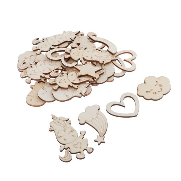 30 stk. treformede utskjæringer, skiver, pynt, håndverk, DIY-scrapbooking