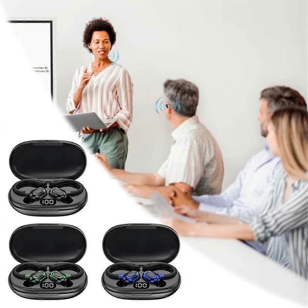 Ørekrog Bluetooth Headset AI Smart Oversættelse Ørepropper Digital Skærm Sport Støjreduktion Headset Rød