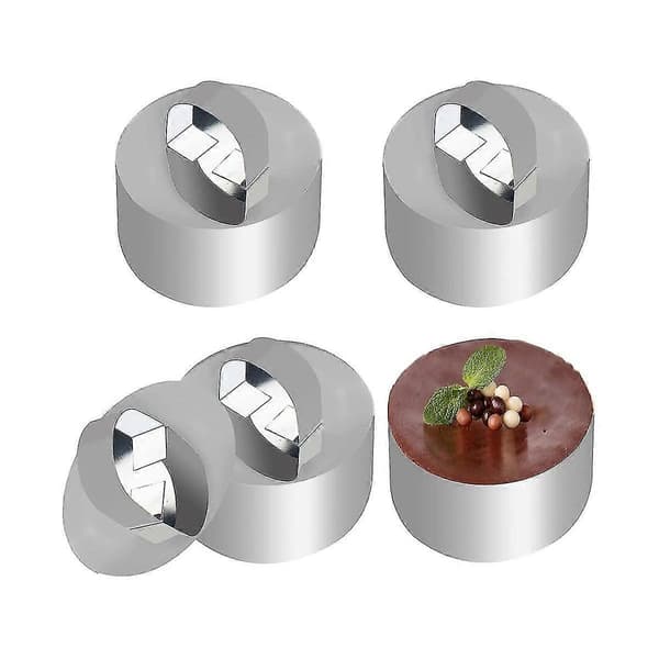 9-pack Kakringar, 8 cm Rund Rostfri Stålringform För Matlagning Med, Rund Liten Ca