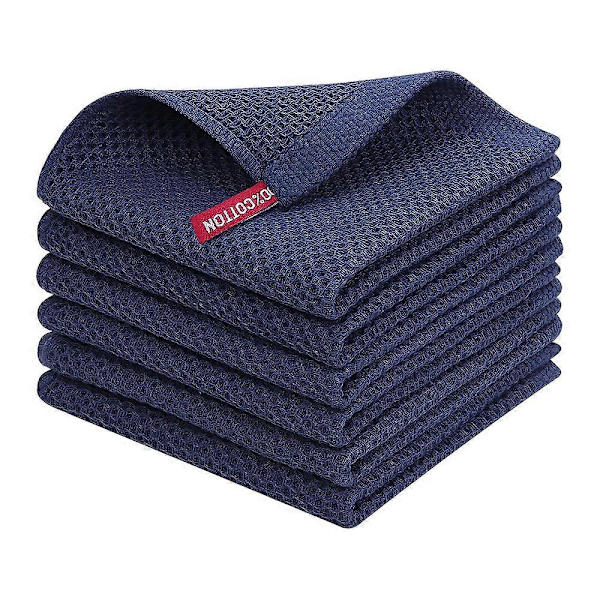 Tekdukar i bomull - Absorberande, marinblå (6-pack)