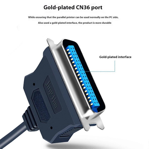 USB til parallel printerkabel 36-benet USB-portadapterkabel printerlinje CN36-benet adapterkabeltilbehør