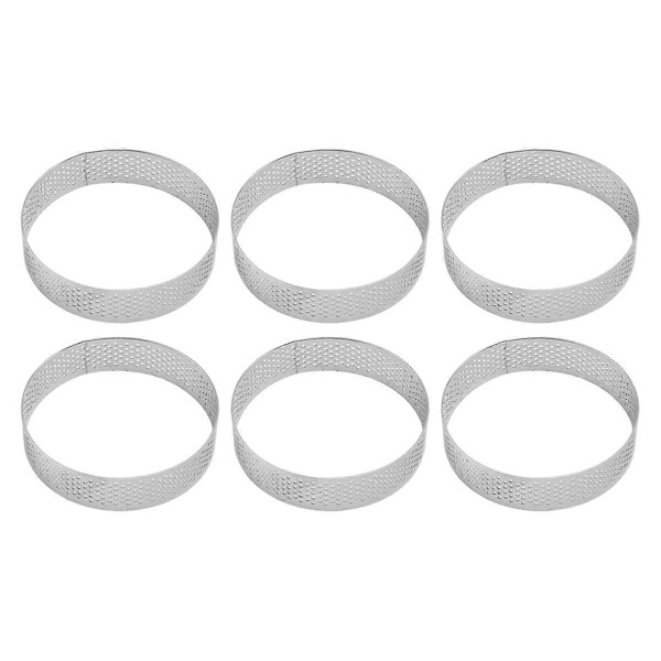 10-pakning 8 cm paiformer i rustfritt stål, runde paiformer med perforering