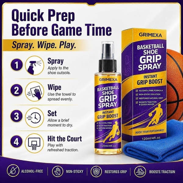 Greppspray för basketbollskor - Halkskyddsspray för inomhus- och utomhusplaner, 120 ml 3PCS