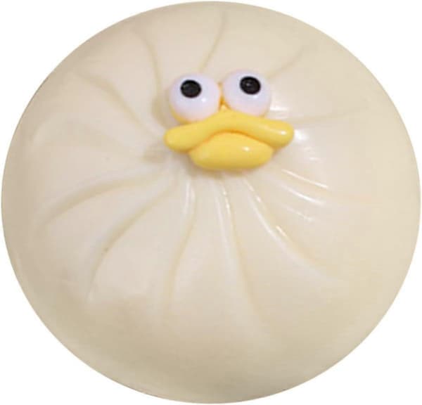 Fargerik Dumpling Klemmeleke — Sensorisk Stresslindrende Klemmeball — Myk, Klembar Stresslindrende Deig (hvit)
