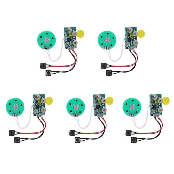 5X DIY stemmemodulkort 4 minutters optagelse afspilning stemmelydchip stemmehilsenskort til ferie