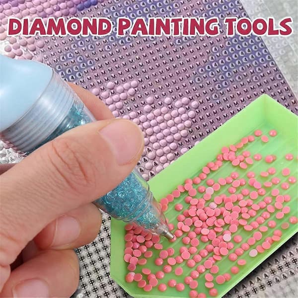 3 stk. diamantkunstmalerpen, diamantkunstmalersæt, diamantkunsttilbehørspenne, diamantdotti