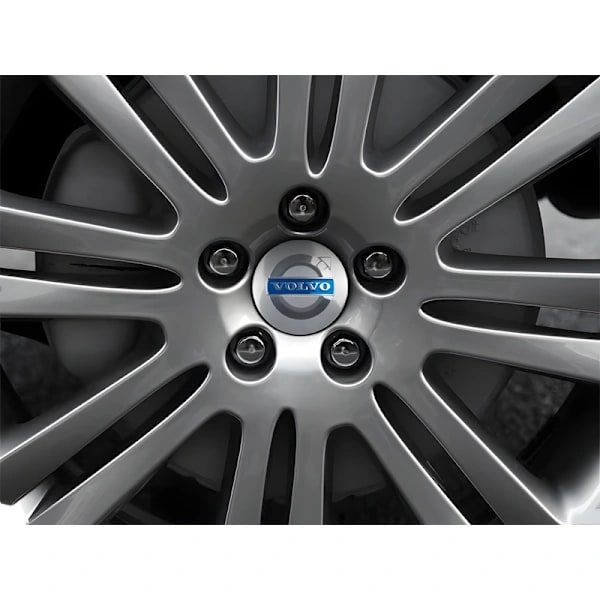 4-pak Volvo Centerkapsler – Hjulnavsemblem 56 mm Sølv, Blå