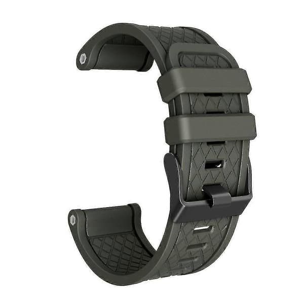 Til Garmin Fenix/fenix 2 rem Easy Fit 26 mm bred blød silikonerem, armygrøn