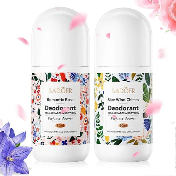 2-pack roll-on deodorant med olika dofter, antiperspirant med bärbar roll-on-doft, uppfriskande doft, kladdfri och långvarig 2PCS