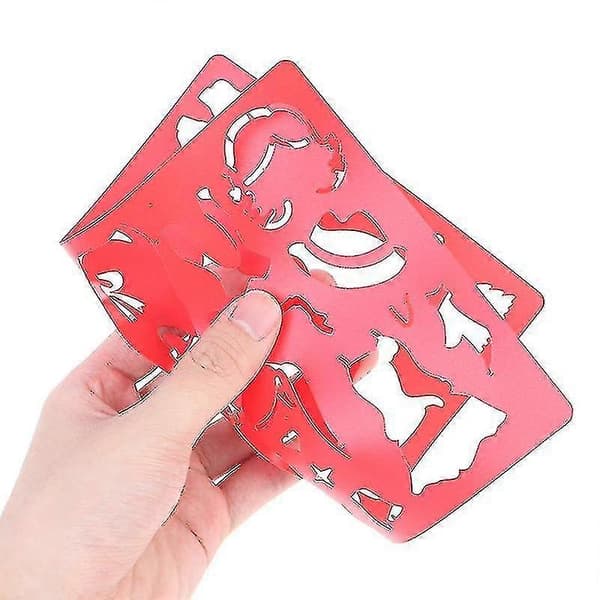 Sæt med 20 stk. DIY tegne stencils hule plader sæt til børn, plastik malerskabelon