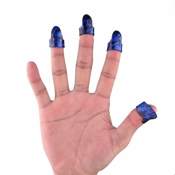 2xTumme + Fingernagel Gitarrplektrum Färgglad Set för Gitarr Bas Banjo