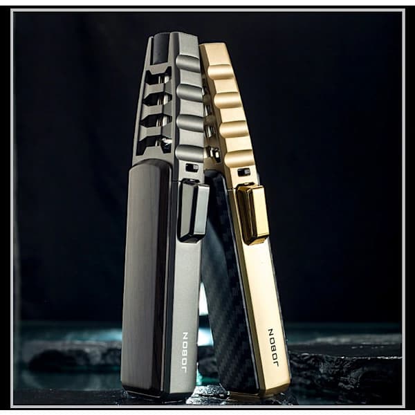 Turbine Torch Lighter Jet Flame Sunbeam Torch Earth's Hottest Flashlight Windproof - Sort Kulfiber