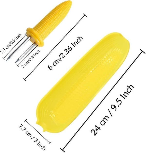 24-pack majshållare i rostfritt stål - Majs på grillen & kolvspett för hem- och grillmatlagning Corn Holders and Corn Dishes
