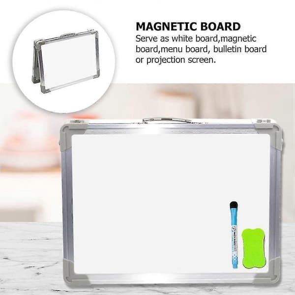 Magnetisk Bærbart Whiteboard Dobbeltsidet Bordplade Foldbart Whiteboard Staffeli