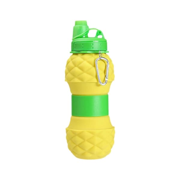 Ananas vattenflaska för barn 700 ml Vikbar drickflaska för vandring resor rosa
