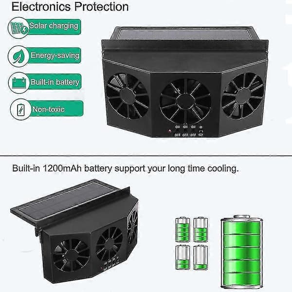 Bilens kølesystem solcelleventilator bilventilator radiatorhvid