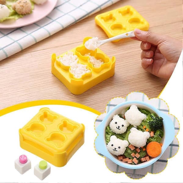 Mini Bjørn Plast Risbold Form DIY Prægning Kreativ Mini Bento Bager