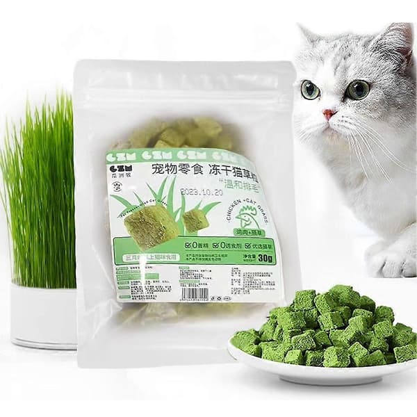 Frystorkade kattgräskorn Kattsnacks Tandrengörande kattgräskorn
