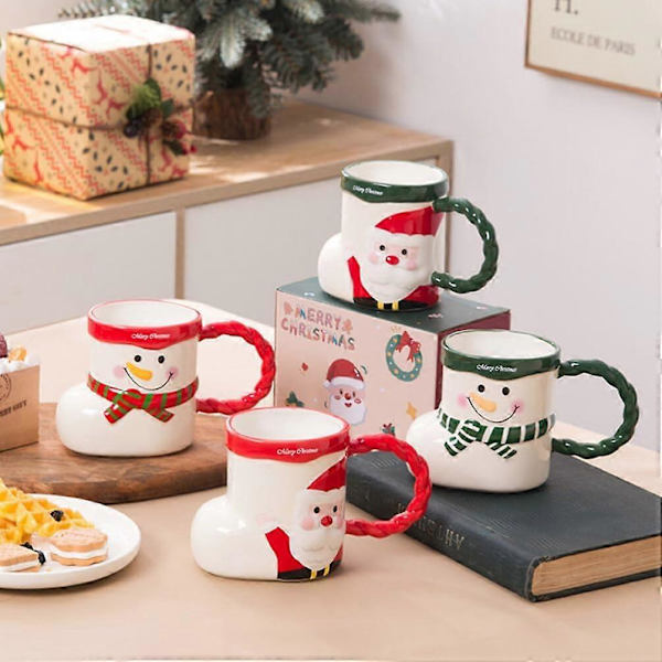 Tomtemugg Julkaffemugg Söt Kaffe Te Mjölkkopp Tomteformad Vattenkopp Julig Festlig Present 360ml