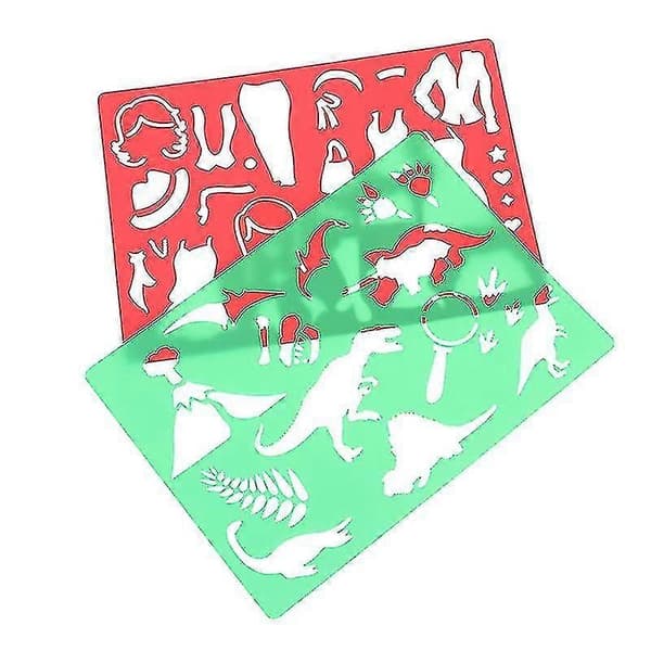 Sæt med 20 stk. DIY tegne stencils hule plader sæt til børn, plastik malerskabelon