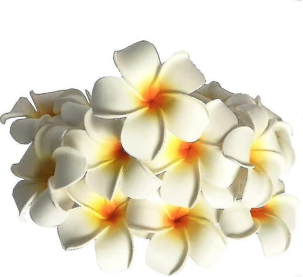 20 stk. vandflydende frangipani til poolindretning (hvid)