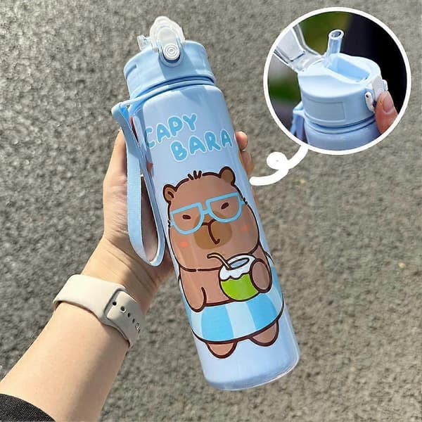 800 ml tecknad kapybara vattenflaska plast vattenkopp bärbar stor kapacitet Pink
