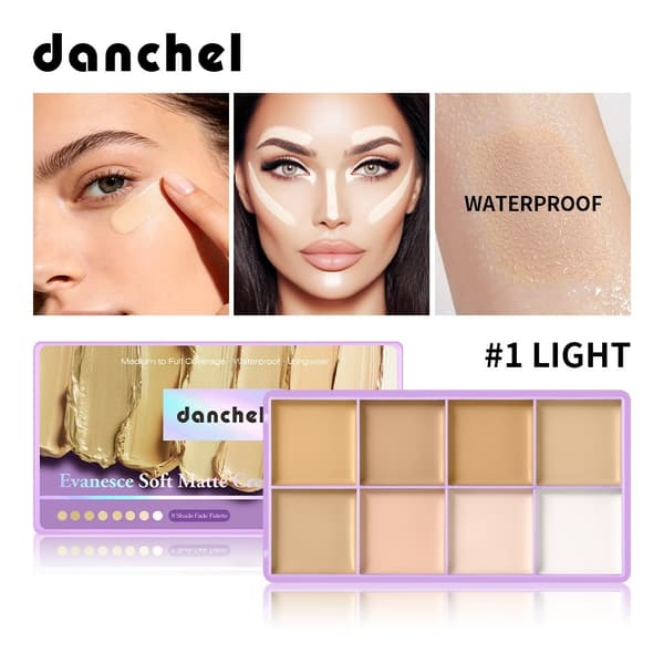 Myk tåke gradient concealerpalett dekker ansiktsflekker, aknemerker, fregner og tåregroper Concealer 02 medium