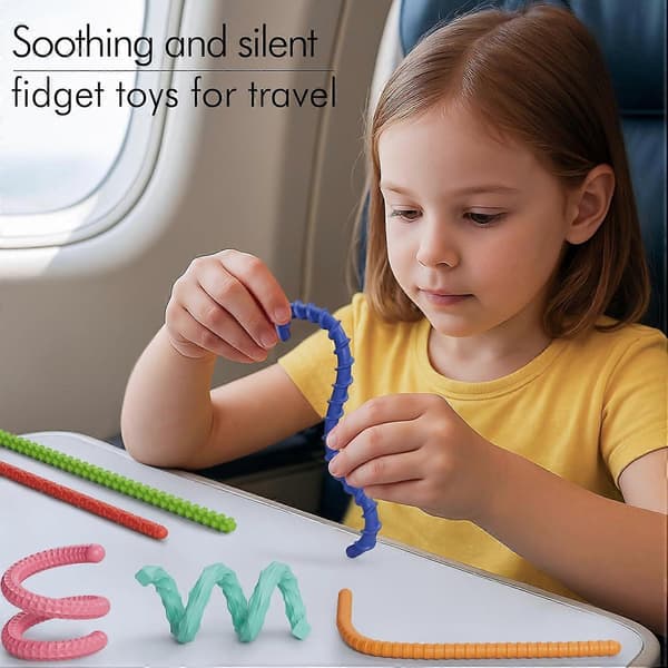 Sensoriske Fidget Sticks (6 STK) Fleksibelt Drejelegetøj til Børn og Voksne | Stress- og Angstdæmpende for ADHD/Autisme
