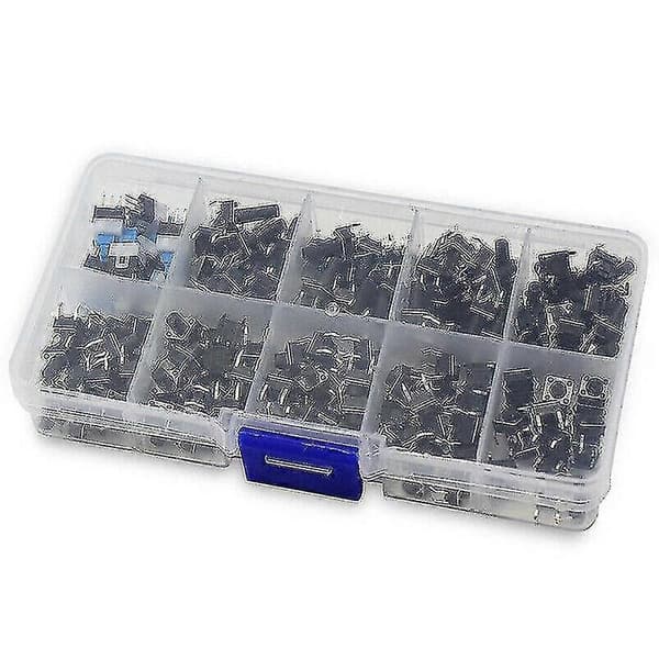 180 st 10 värden Taktil tryckknapp Mini Momentär Takt Sorterade kit