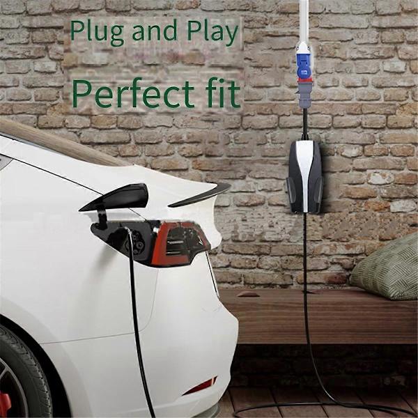 5pin CEE-adapter til Model S 3 X Y Gen 2 Ev-oplader Universal mobilforbindelse 32A rød adapter