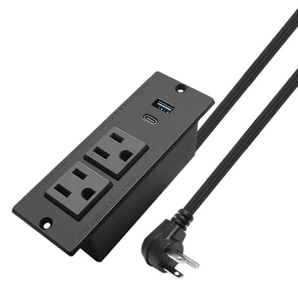 Piilotetut pistorasiat 2 pistorasialla USB C PD20W QC18W pikalataus, sopii saumattomaan työpöydän kaapin asennukseen