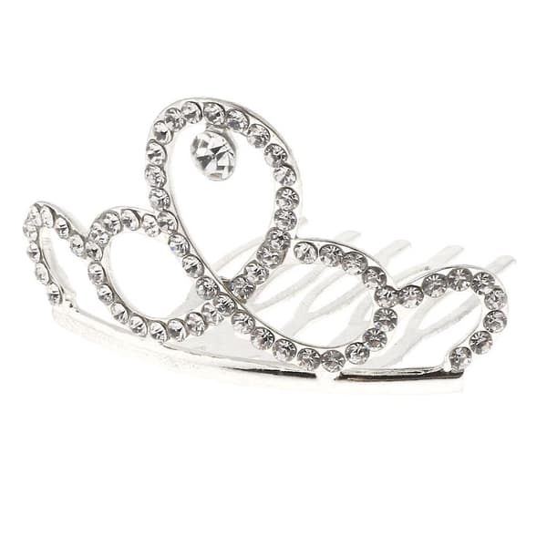 Mini Rhinestone Drop Crown Tiara Bryllupsbankett Hår Smykker Sølv