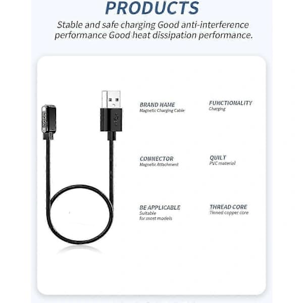 (Pakke med 2) PLAUD Note AI stemmeopptaker Dedikert magnetisk USB-ladekabel, solid og holdbar, kompatibel med PLAUD Note, modell: 2592 SZRH AX