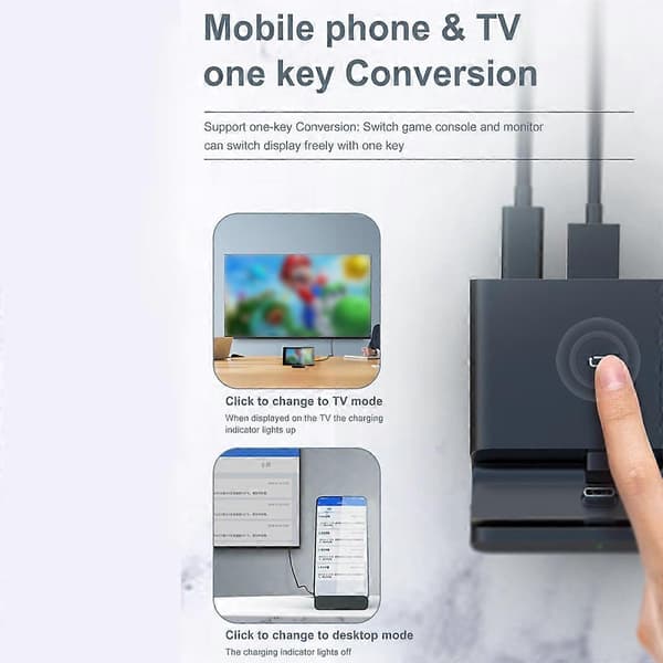 Til Switch/Switch Lite konsol video konverter bærbar Mini HDMI-kompatibel TV-dockingstation oplader sort