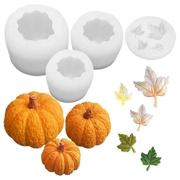 Halloween Græskar Ahornblad Silikoneform, DIY Lysfremstilling & Bageform, Genanvendelig Non-Stick Form Til Efterårsfestival Håndlavet Håndværk A