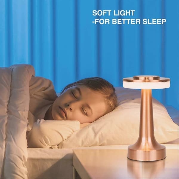 Bærbar LED-bordlampe med berøringssensor, 3 lysniveauer, genopladeligt batteri op til 48 timer