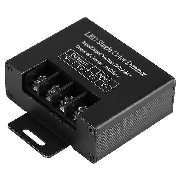 12-24V DC 20A Enkelfärgad LED Dimmer Switch + 3-Knapps Trådlös Fjärrkontroll