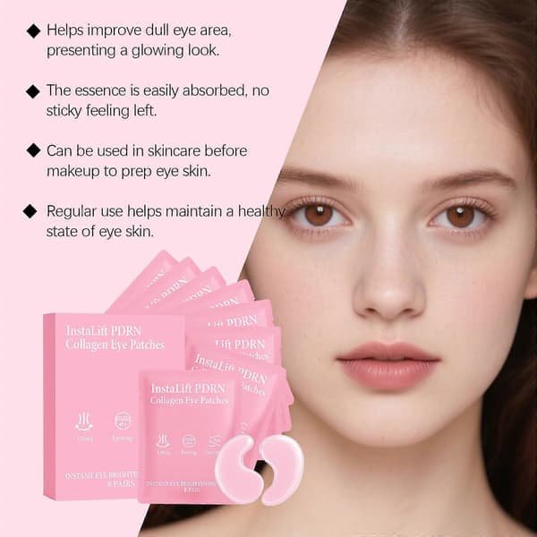 PDRN & Kollagen Øyelapper, Niacinamid-infunderte Hydrogel Øyemasker