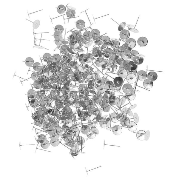 2xEngros Blank Øreringe Pin Post Stud Findings DIY 300 stk Flad Post Sølv