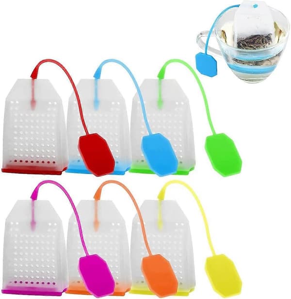 Teinfuser til løs te tefilter tebreve genanvendelig tesold (6 farver)