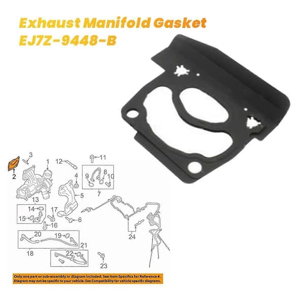 Bil eksosmanifoldpakning EJ7Z-9448-B for Edge Escape Focus Explorer LincoIn 15-19 EJ7Z9448B