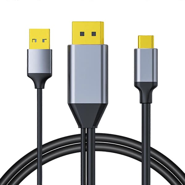 DisplayPort til USB C-kabel 4K@60Hz med USB-kabeladapter DisplayPort han til Type C han-konvertere understøtter touch