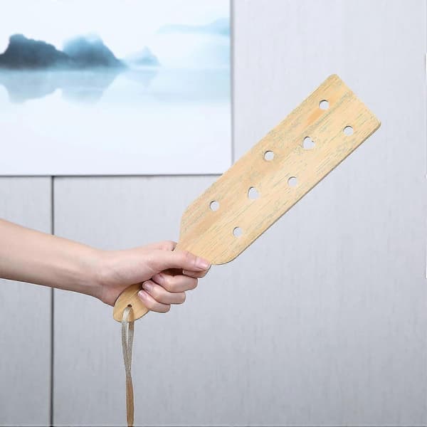 Bambuträpaddel Lättviktig träpaddel med lufthål, 33,8 cm
