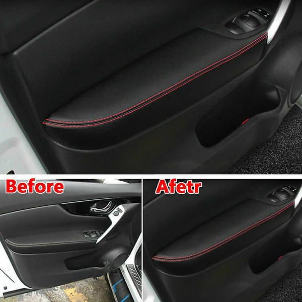PU læder indvendig dør armlæn panel cover trim til J11 2016 2017 2018 sort+